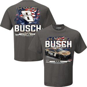 Kyle Busch 2025 Rebel Patriotic Eagle 2-Spot T-Shirt Gray